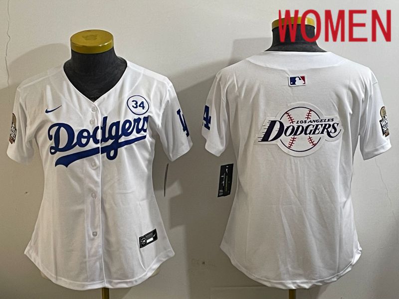 Women Los Angeles Dodgers Blank White Game 2024 Nike MLB Jersey style 11218